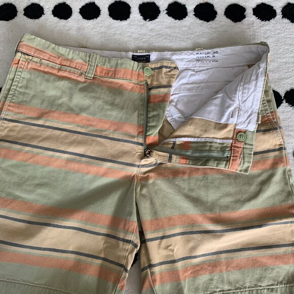 J.Crew Stanton Striped Print Flat Front Casual Shorts - Picture 2 of 11
